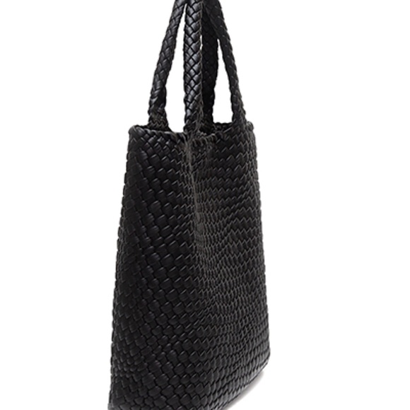 Woven Textured Leather Tote Bag - Picture 2 of 4